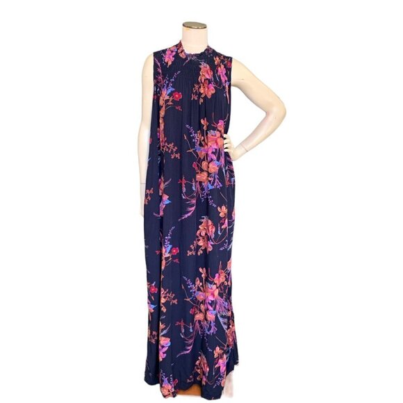 A New Day Smocked Sleeveless Floral Maxi Dress Sz XXL/2XL #106E - Picture 1 of 8